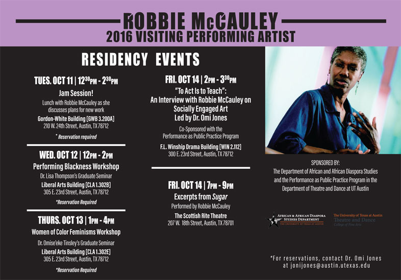 Robbie McCauley postcard
